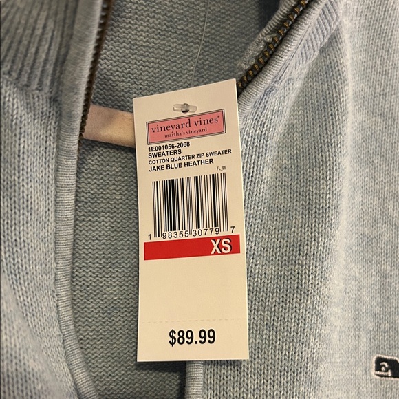 Vineyard Vines Men's Sky Blue Zip-Up Sweater - Picture 2 of 4